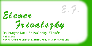 elemer frivalszky business card