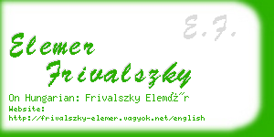 elemer frivalszky business card